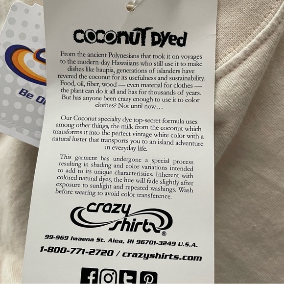 Crazy Shirts Dragon Graphic Print Long Sleeve Tee Tshirt Coconut Dyed XL Y2K - Picture 9 of 10